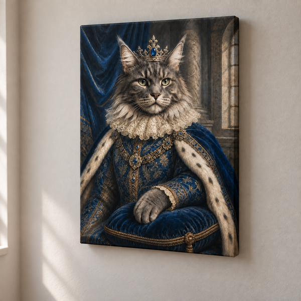 The Sapphire Sovereign Custom Pet Canvas