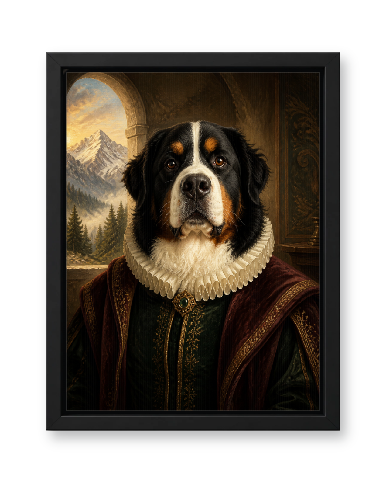 The Alpine Sovereign Custom Pet Canvas - Black Frame