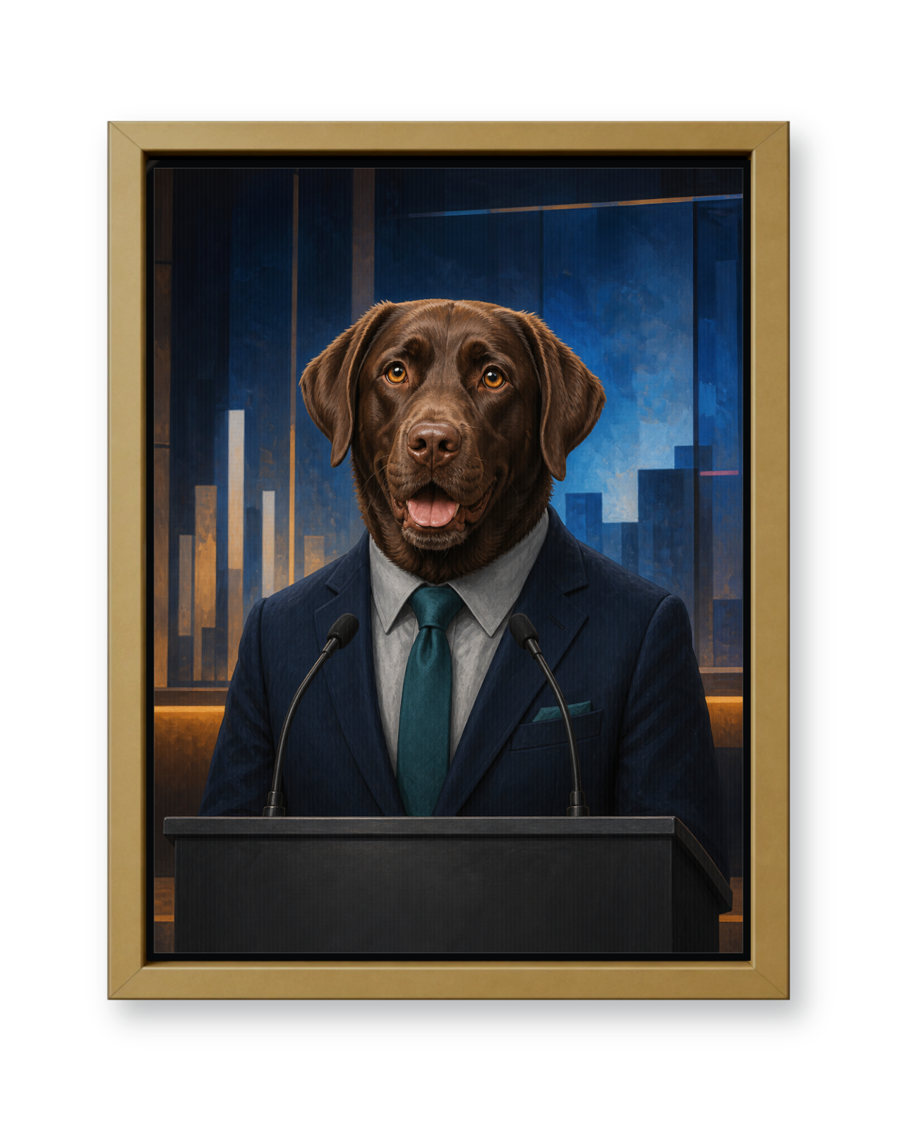 The Civic Visionary Custom Pet Canvas - Gold Frame
