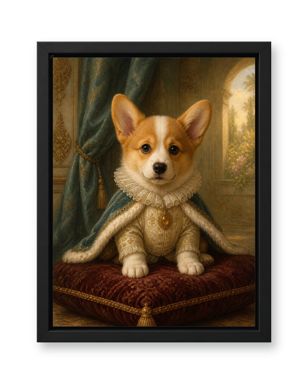 The Golden Heir Custom Pet Canvas - Black Frame