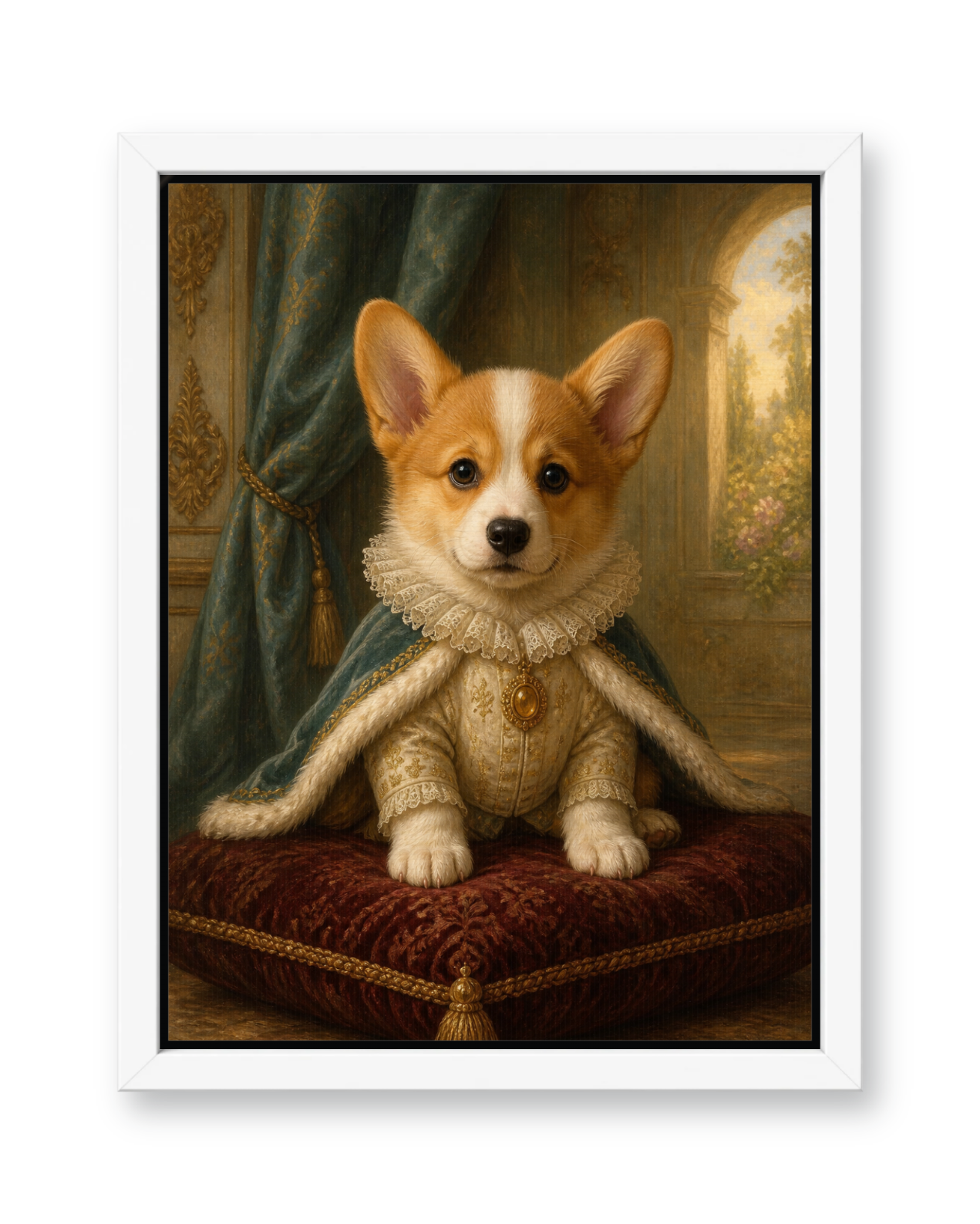 The Golden Heir Custom Pet Canvas - White Frame