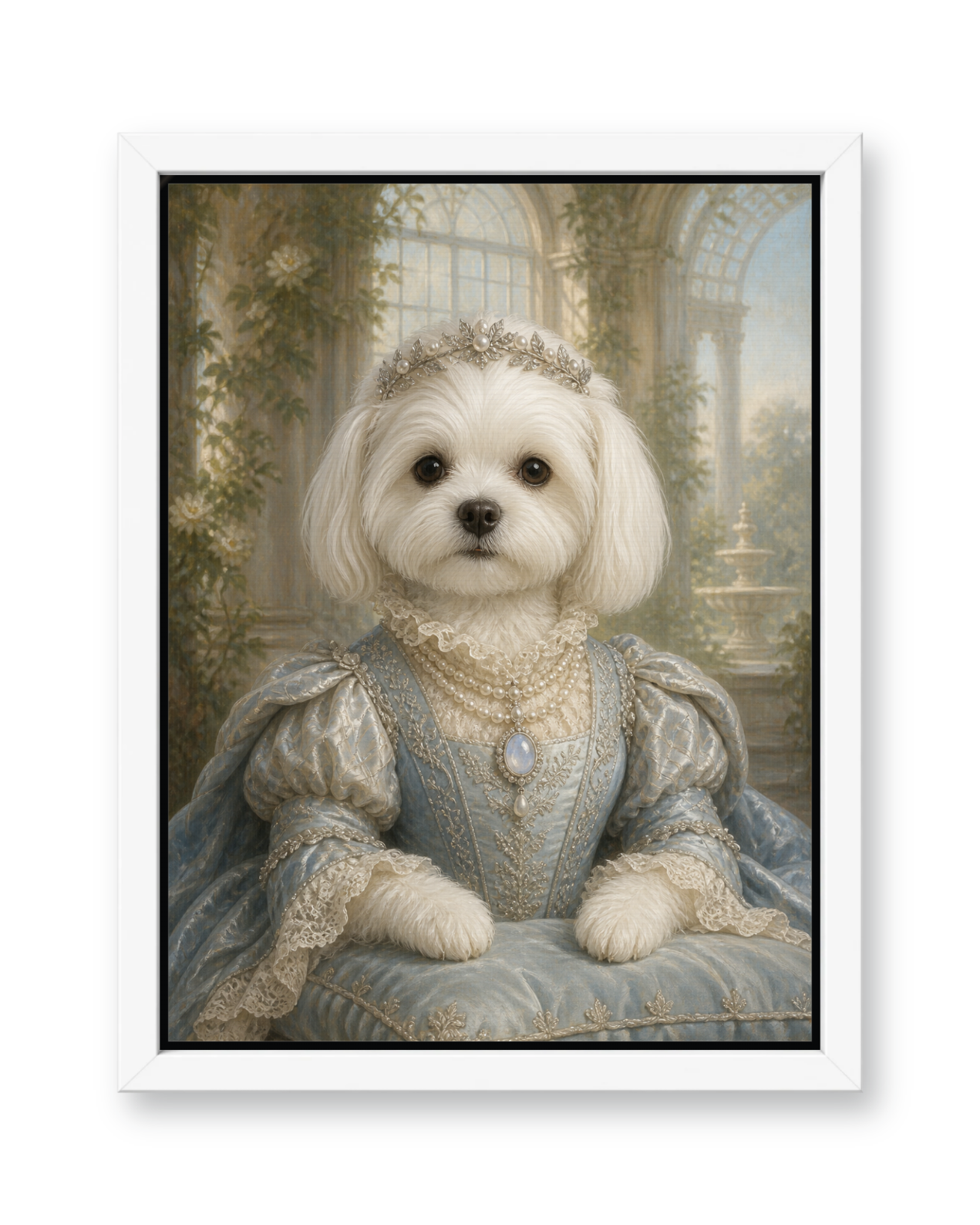 The Pearl Duchess Custom Pet Canvas - White Frame