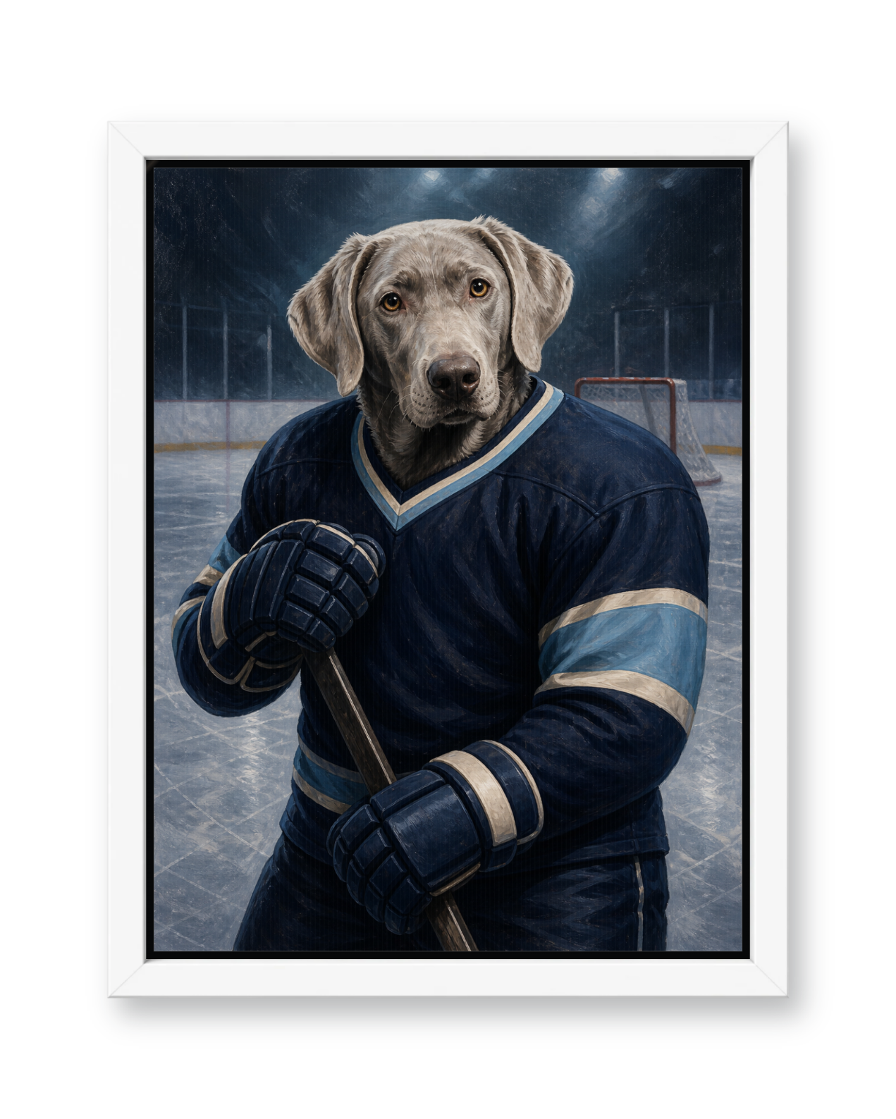 The Rinkside Captain Custom Pet Canvas - White Frame