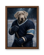 The Rinkside Captain Custom Pet Canvas - Walnut Frame