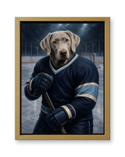The Rinkside Captain Custom Pet Canvas - Gold Frame