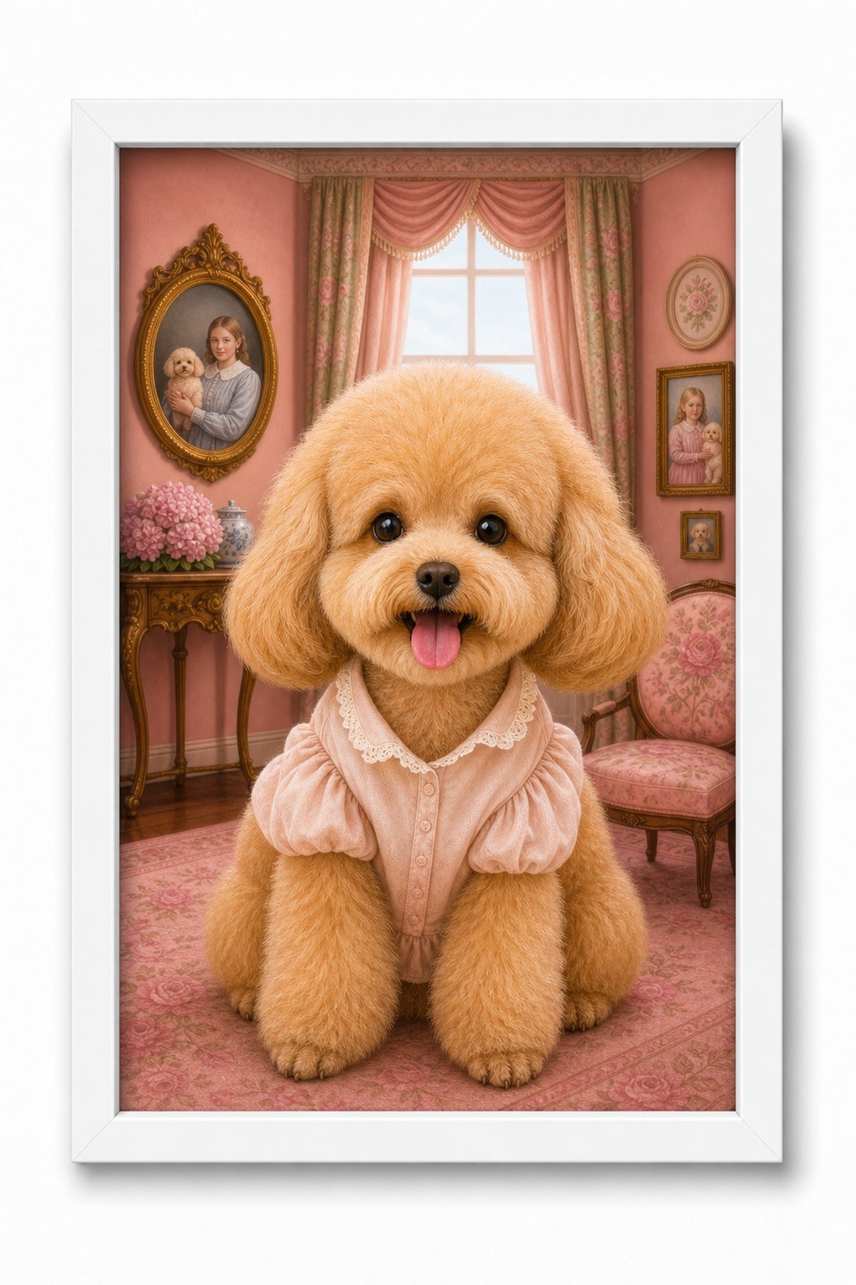 Blush Parlor Custom Pet Canvas - White Frame