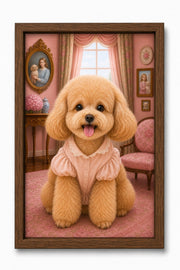 Blush Parlor Custom Pet Canvas - Walnut Frame