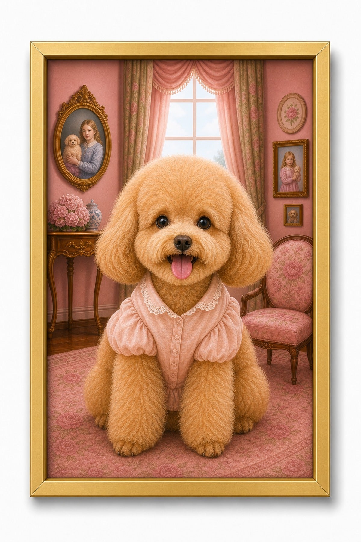 Blush Parlor Custom Pet Canvas - Gold Frame