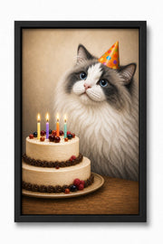 Birthday Corner Custom Pet Canvas - Black Frame