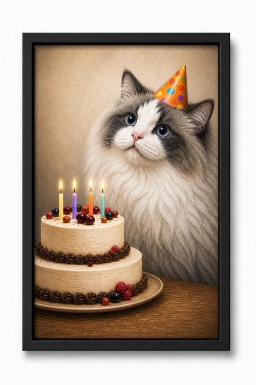 Birthday Corner Custom Pet Canvas - Black Frame