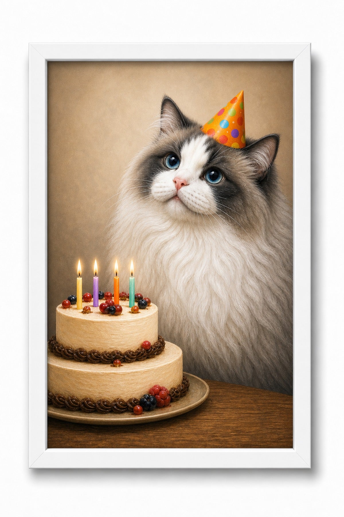 Birthday Corner Custom Pet Canvas - White Frame