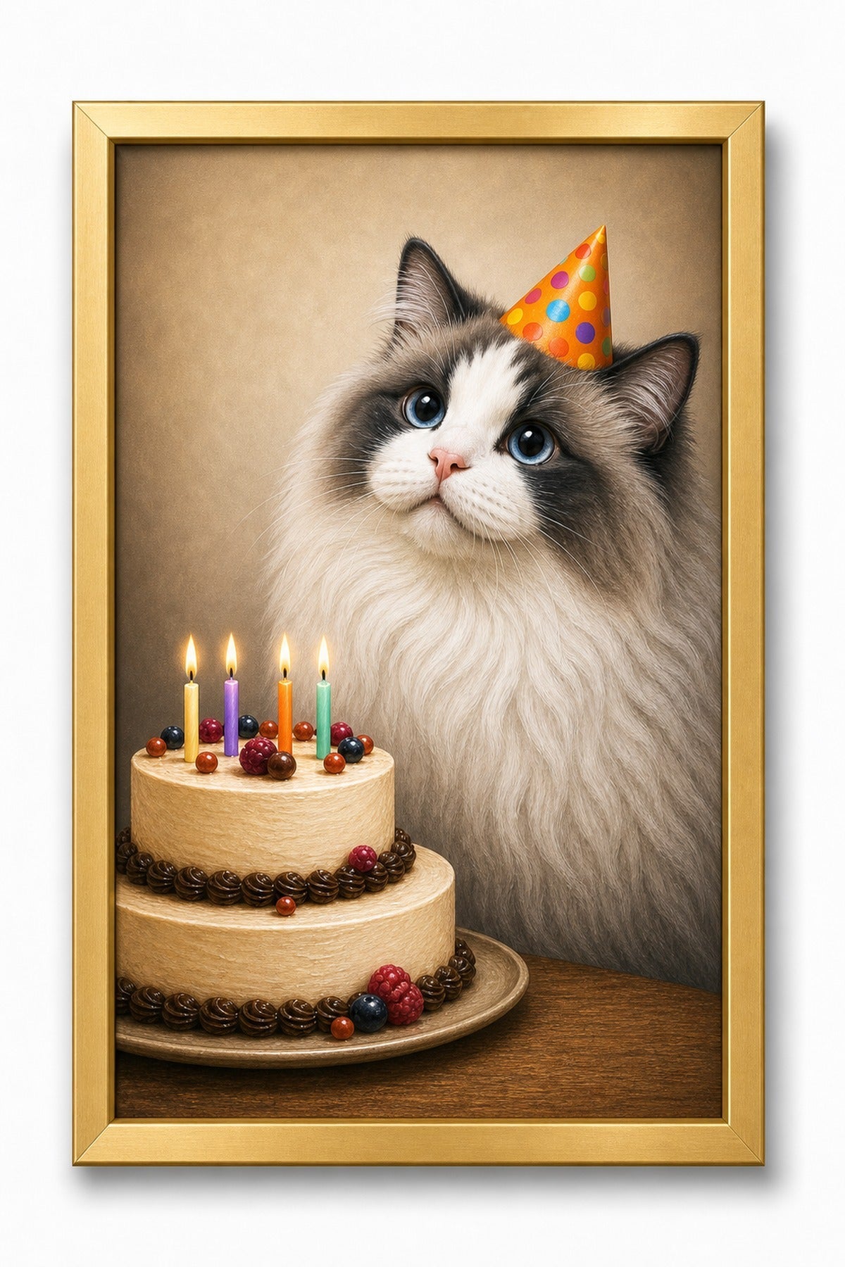 Birthday Corner Custom Pet Canvas - Gold Frame