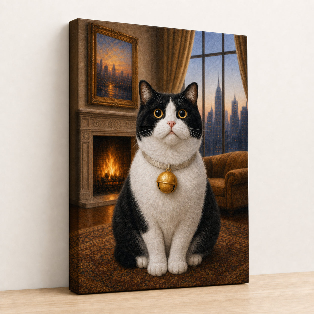 Fireside Window Custom Pet Canvas - Gallery Wrapped - No Frame