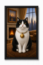 Fireside Window Custom Pet Canvas - Black Frame