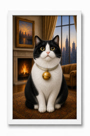 Fireside Window Custom Pet Canvas - White Frame