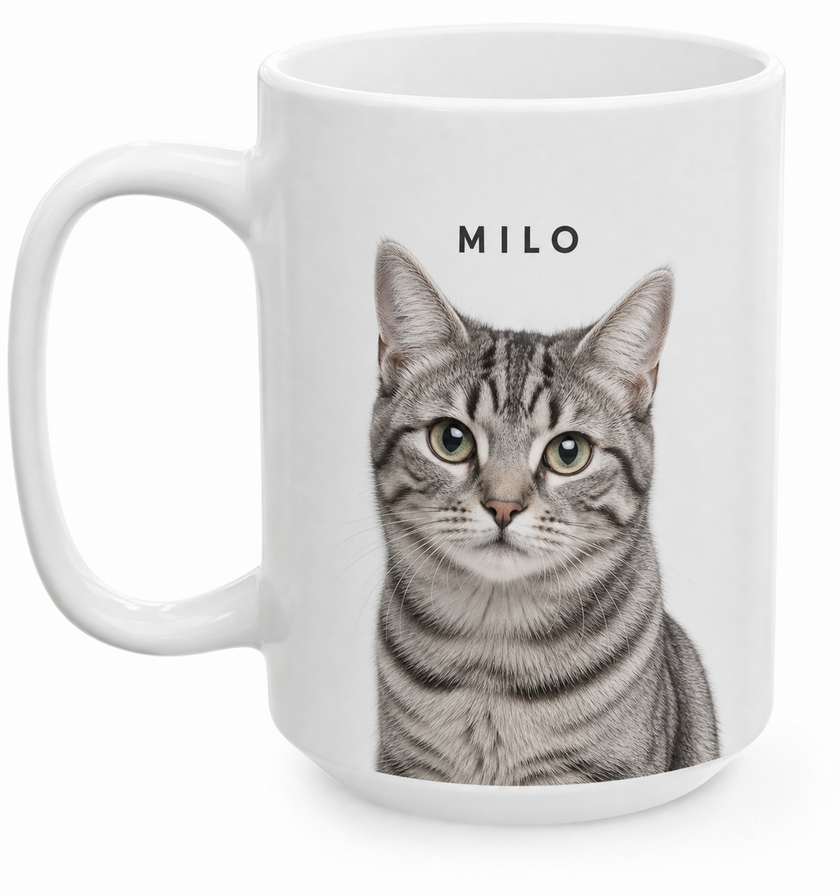 Custom mug with Milo cat portrait