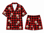 Custom short sleeve pajamas - Red Plaid