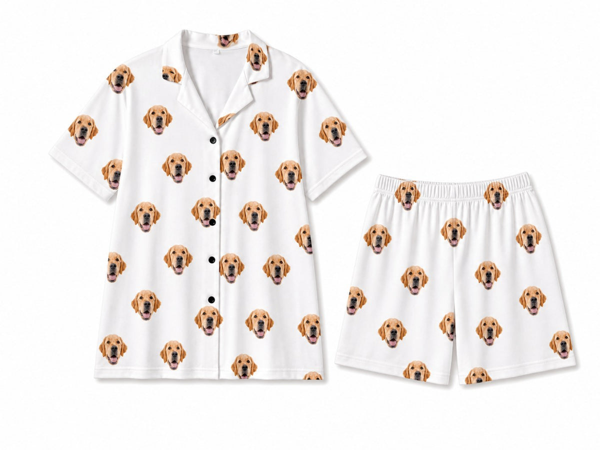 Custom short sleeve pajamas - Ivory Pup