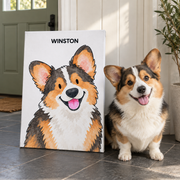 Classic Watercolor – 1 Pet Custom Pet Canvas — unframed Canvas lifestyle display