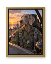 The Ace Pilot Custom Pet Canvas — gold frame