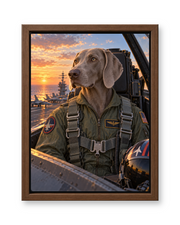 The Ace Pilot Custom Pet Canvas — walnut frame