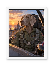 The Ace Pilot Custom Pet Canvas — white frame
