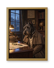 The Detective Custom Pet Canvas — gold frame