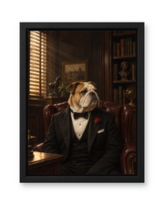 The Dogfather Custom Pet Canvas — black frame