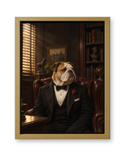 The Dogfather Custom Pet Canvas — gold frame
