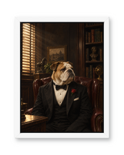 The Dogfather Custom Pet Canvas — white frame