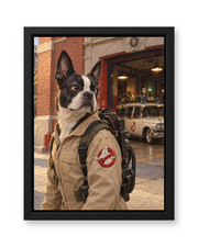 The Ghost Hunter Custom Pet Canvas — black frame