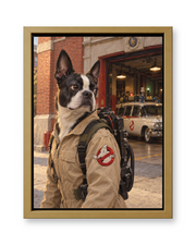 The Ghost Hunter Custom Pet Canvas — gold frame