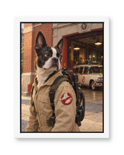 The Ghost Hunter Custom Pet Canvas — white frame