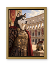 The Gladiator Custom Pet Canvas — gold frame