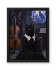 The Gothic Girl Custom Pet Canvas — black frame