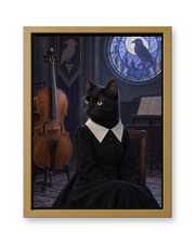 The Gothic Girl Custom Pet Canvas — gold frame