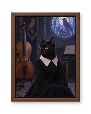 The Gothic Girl Custom Pet Canvas — walnut frame