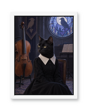 The Gothic Girl Custom Pet Canvas — white frame