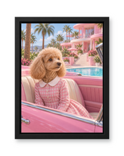 The Pink Icon Custom Pet Canvas — black frame