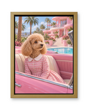 The Pink Icon Custom Pet Canvas — gold frame