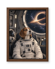 The Star Voyager Custom Pet Canvas — walnut frame
