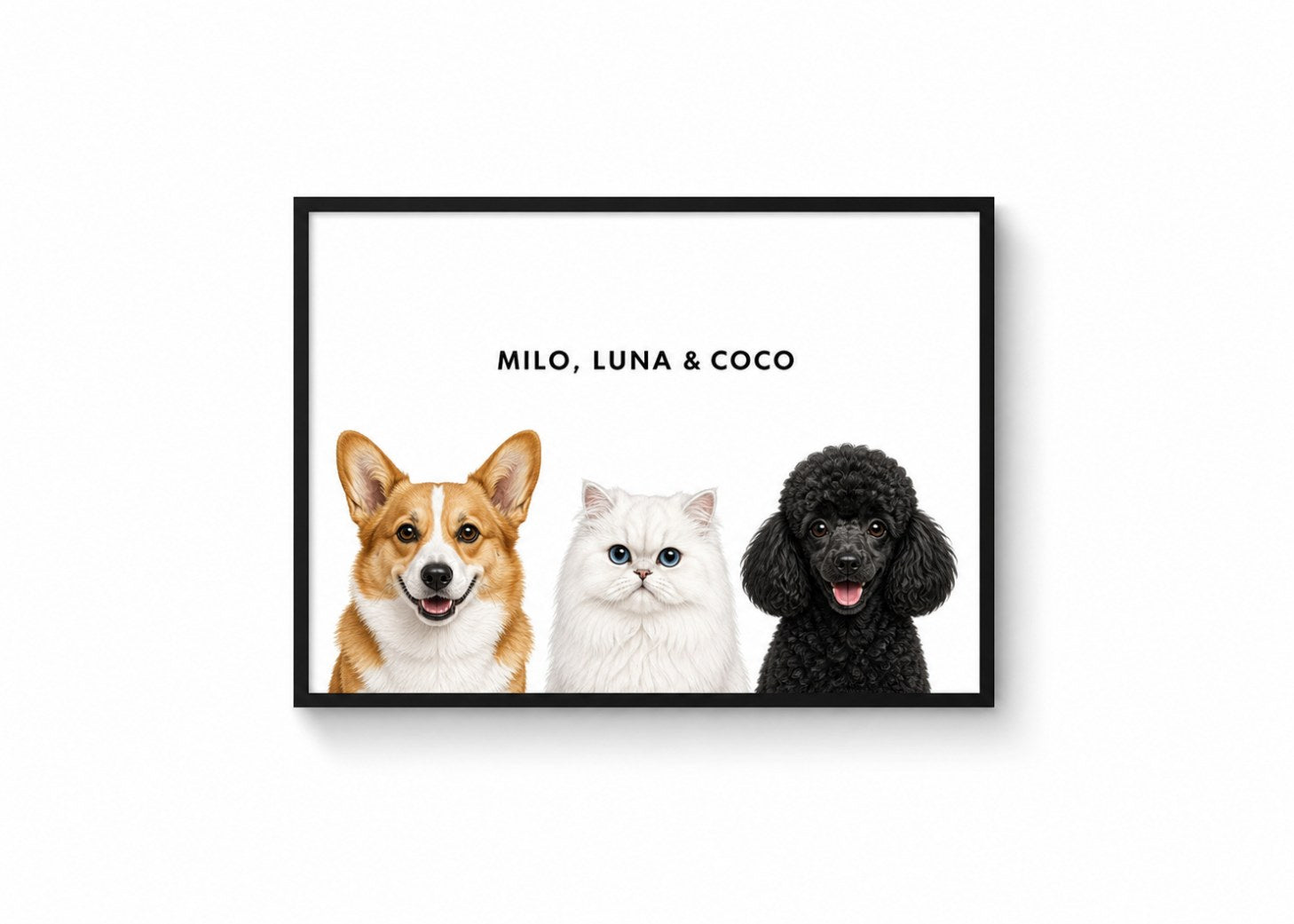 Custom Pet Portrait - 3 Pets