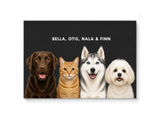Custom Pet Portrait - 4 Pets