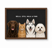 Custom Pet Portrait - 4 Pets