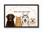 Custom Pet Portrait - 4 Pets