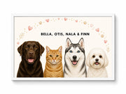 Custom Pet Portrait - 4 Pets