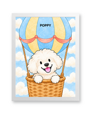 Cloud Balloon Watercolor Custom Art Print — white frame