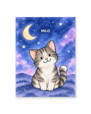 Dreamy Night Sky Watercolor Custom Art Print — unframed Art Print
