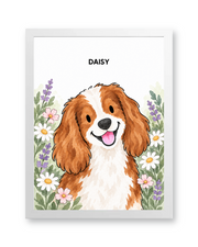 Garden Watercolor Custom Art Print — white frame