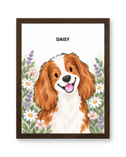 Garden Watercolor Custom Art Print — walnut frame
